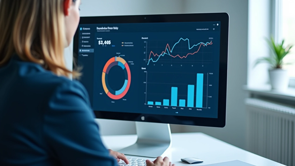 Modernes Arbeitsumfeld mit Datenanalyse-Tools und Statistik-Auswertung am Computer