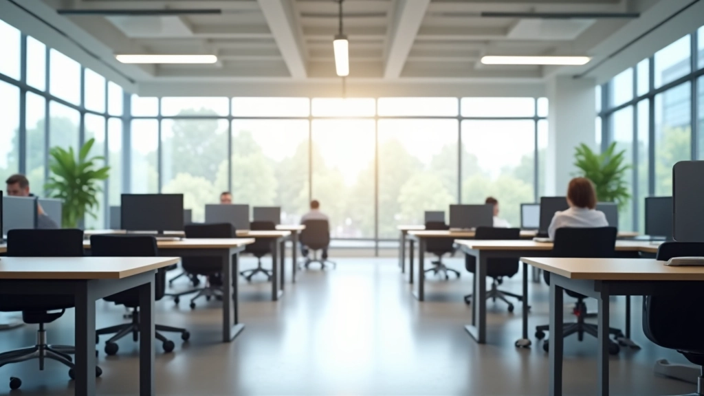 Büroumgebung mit Arbeitsplätzen zeigt moderne Arbeitssituation während der Kurzarbeit